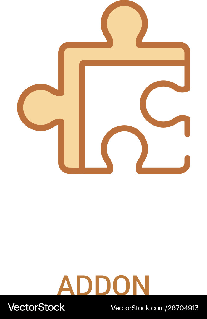 Addon concept 2 colored icon simple line element Addon concept 2 colored icon simple line element vector image