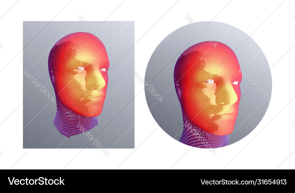 Artificial intelligence concept face recognition Artificial intelligence concept face recognition vector image