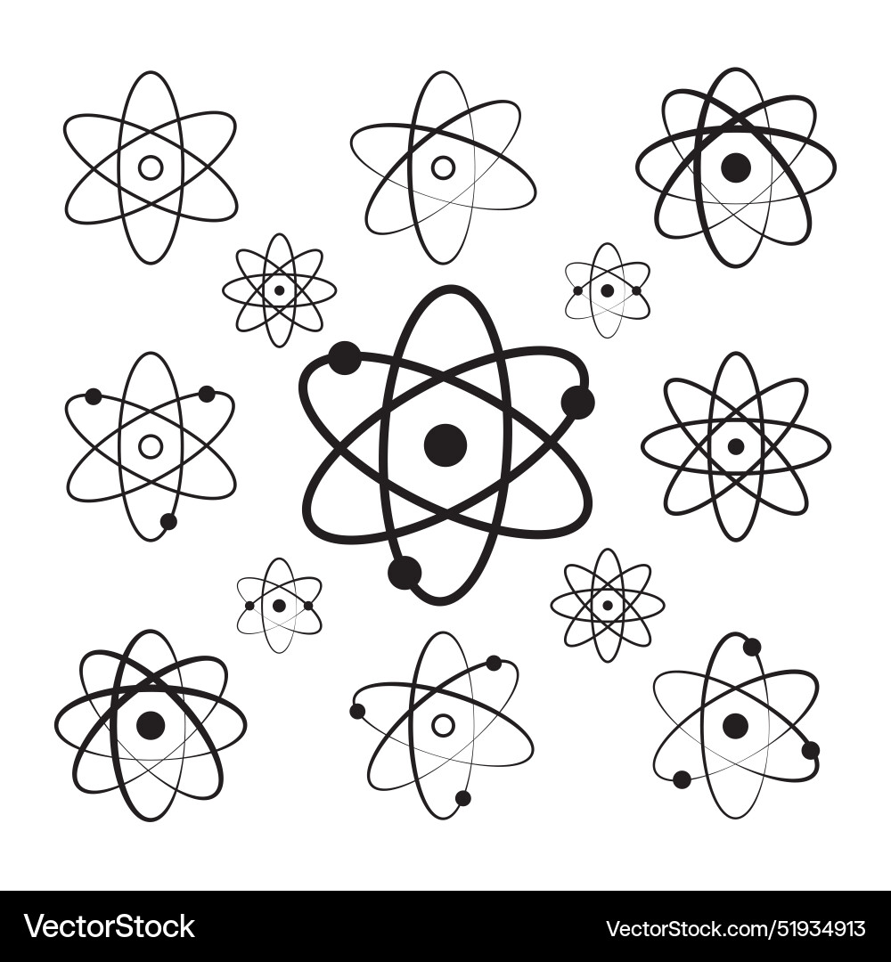 Atom icon in flat style with background Vector Image