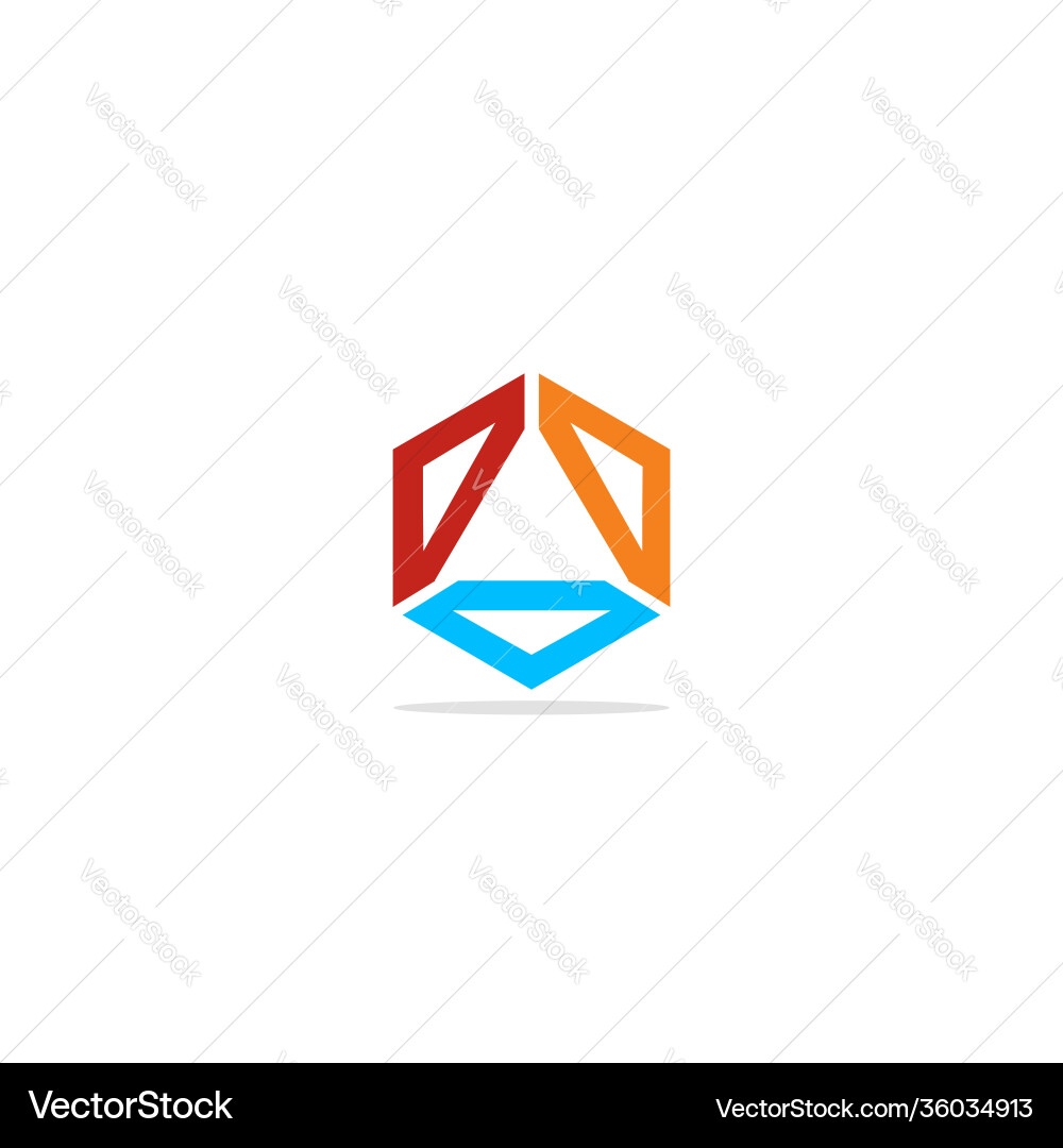 Circle shape geometry colored logo Royalty Free Vector Image