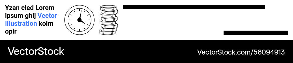 Clock and coin stack representing time value Clock and coin stack representing time value Vector Image