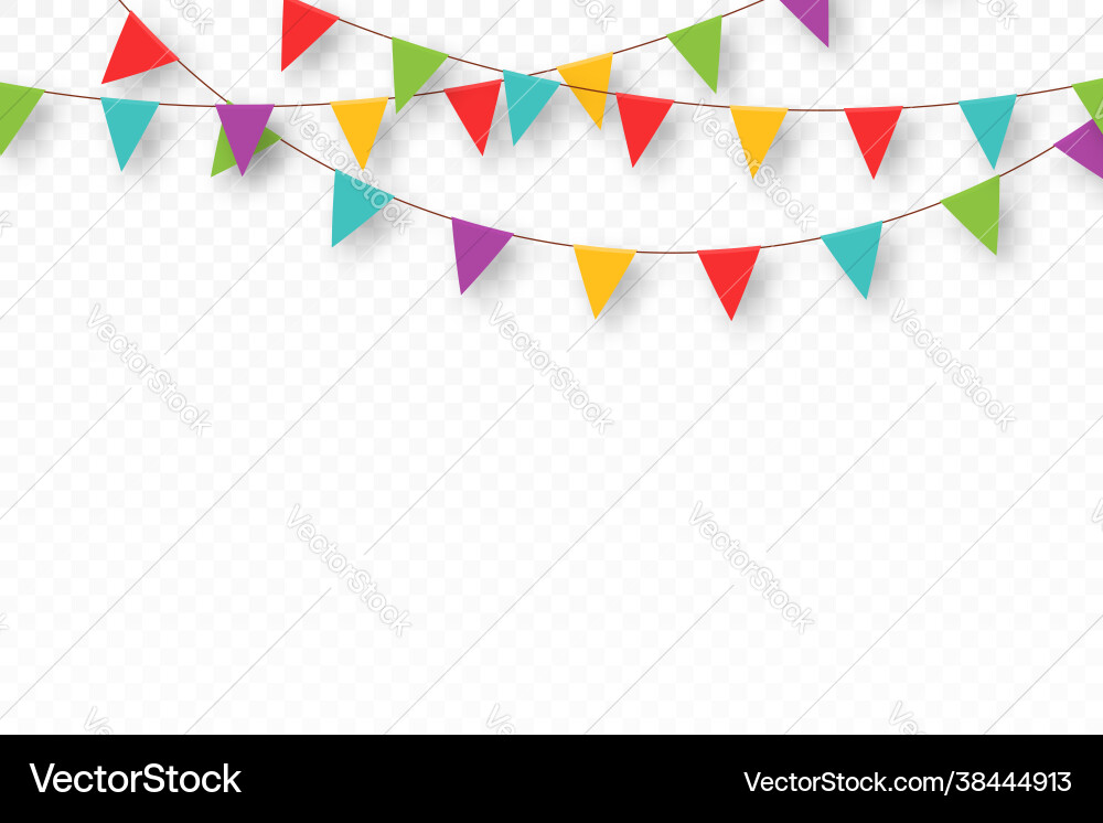 Colorful Carnival Garland with Pennant Flags vector image