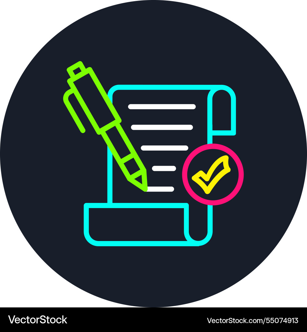 Contract line multi color icon Vector Image