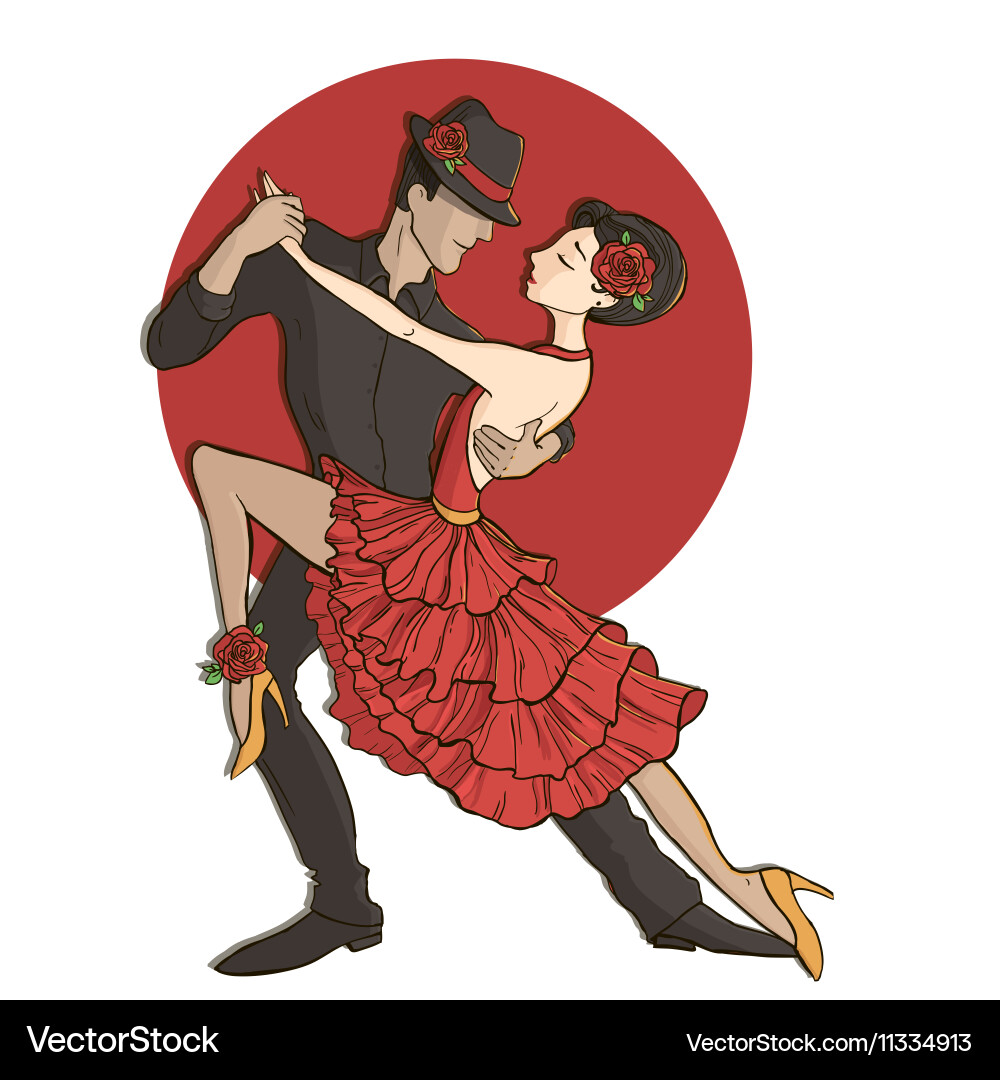 Couple dancing tango Royalty Free Vector Image