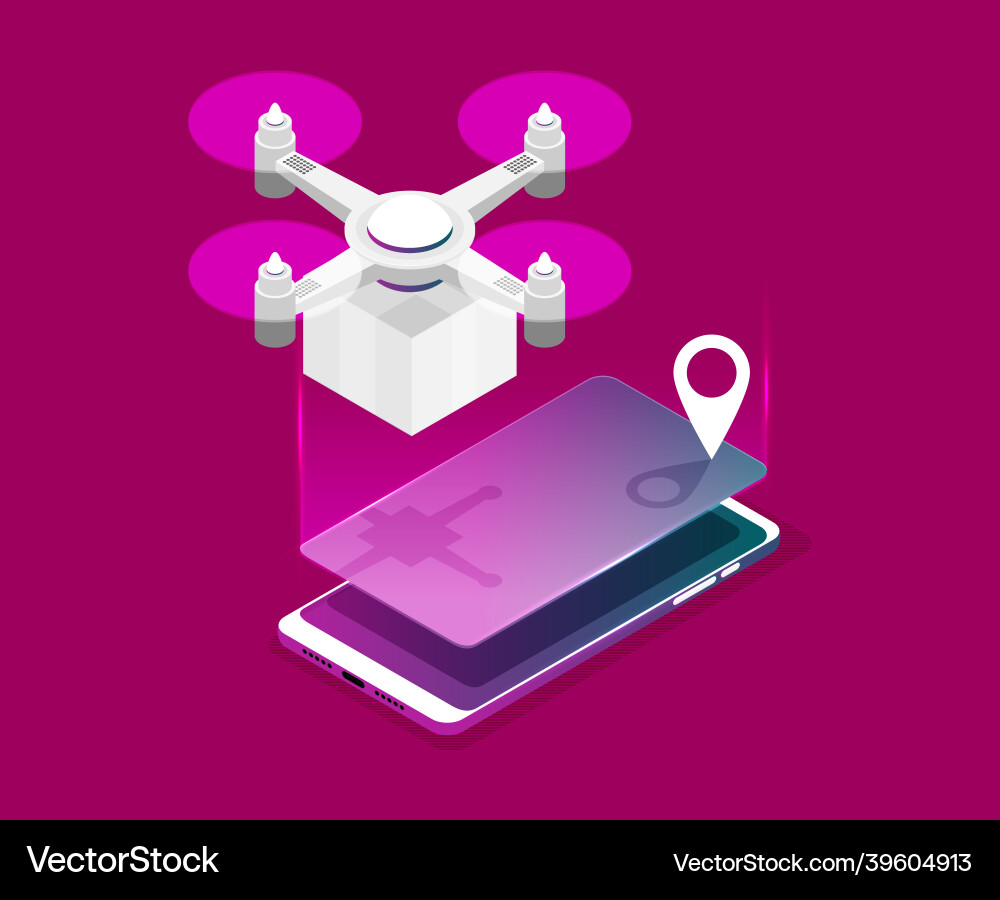 Design for landing page with image quadcopter Design for landing page with image quadcopter vector image