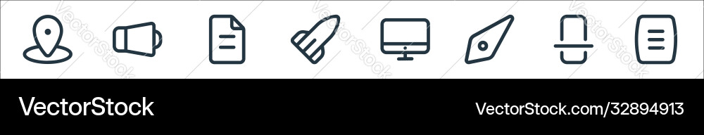 Device line icons linear set quality Device line icons linear set quality vector image