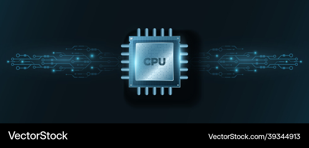 Digitaler Mikrochip cpu mit Glühcomputer Digitaler Mikrochip cpu mit Glühcomputer vektorbild