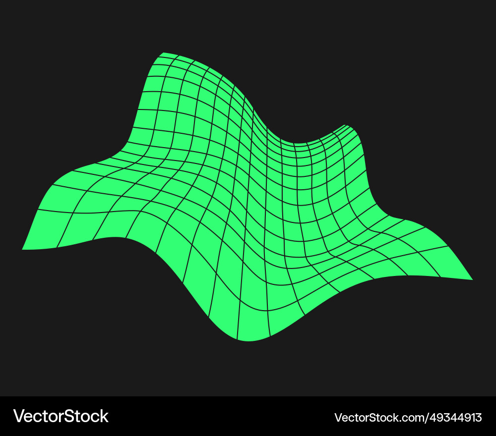 Distorted cyber grid cyberpunk geometry element Distorted cyber grid cyberpunk geometry element Vector Image