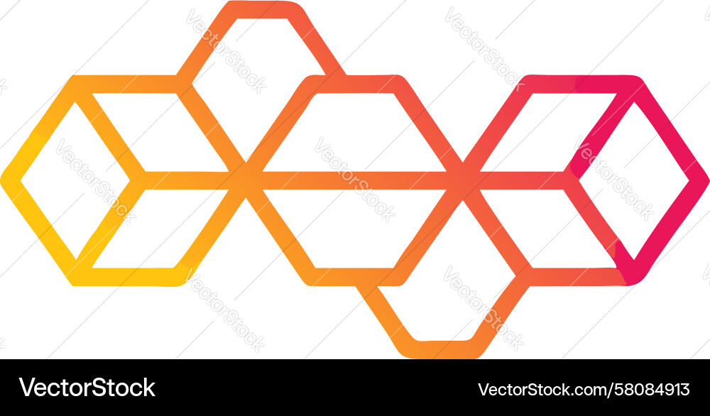 Dynamic Hexagonal Connection Vector Image