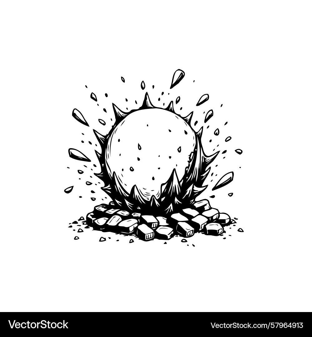 Exploding Sphere with Sharp Debris Vector Image