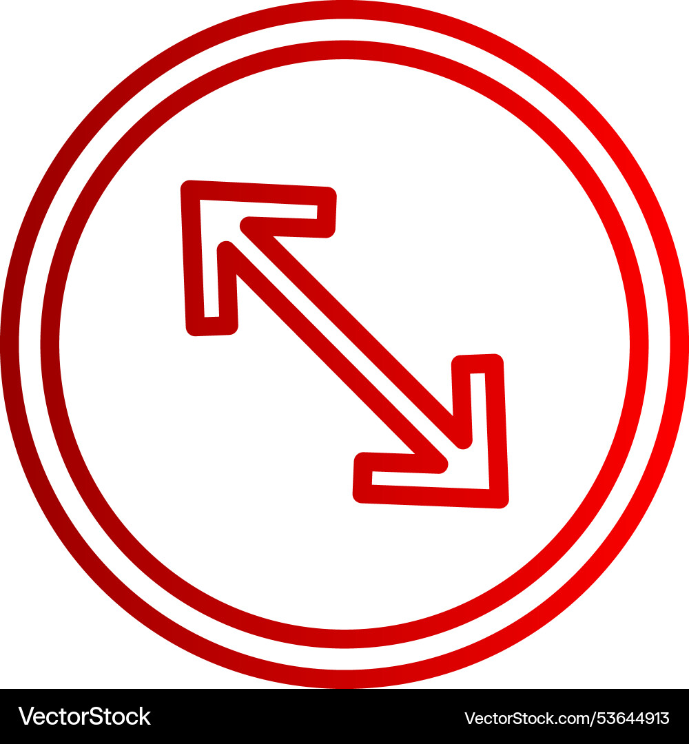 Fullscreen arrow line gradient icon vector image