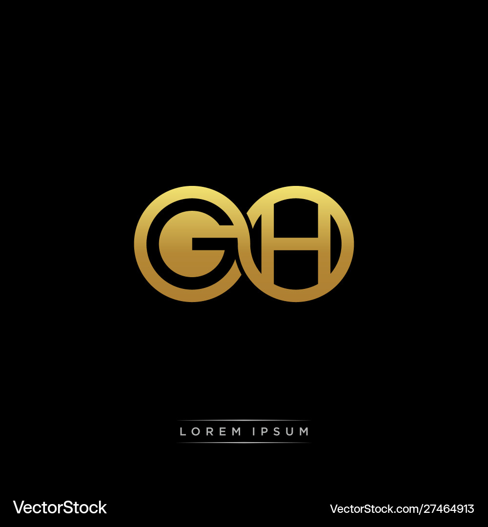 Gh initial letter linked circle capital monogram vector image