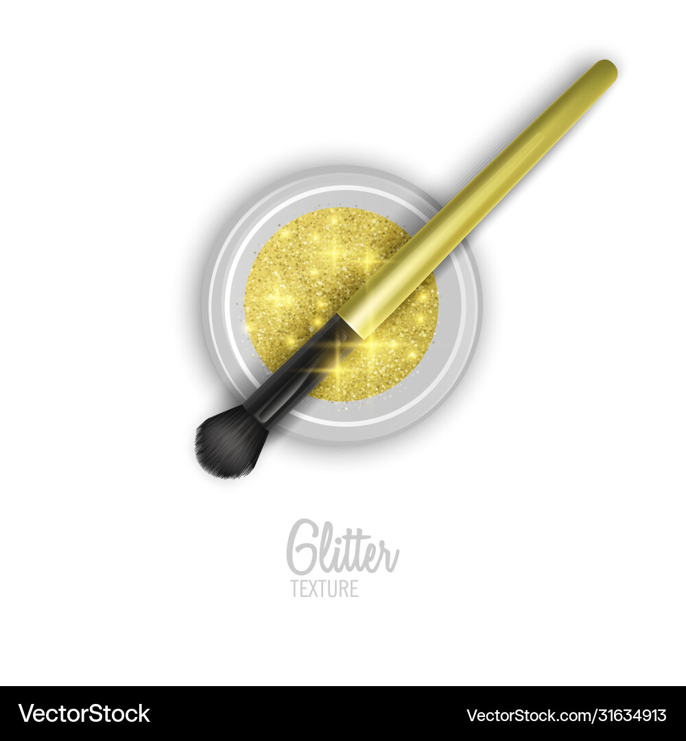 Glitter jar realistic object with sparkles top Glitter jar realistic object with sparkles top vector image