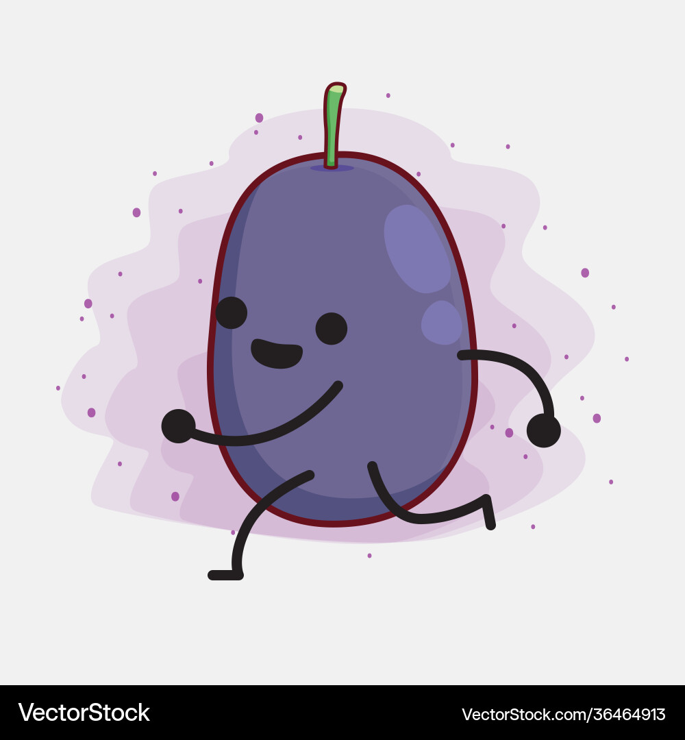 Java plum fruit cute character with simple face Vector Image