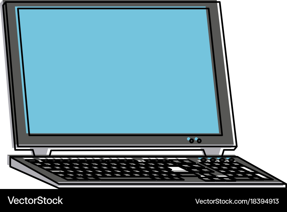 Laptop computer frontview icon imag vector image