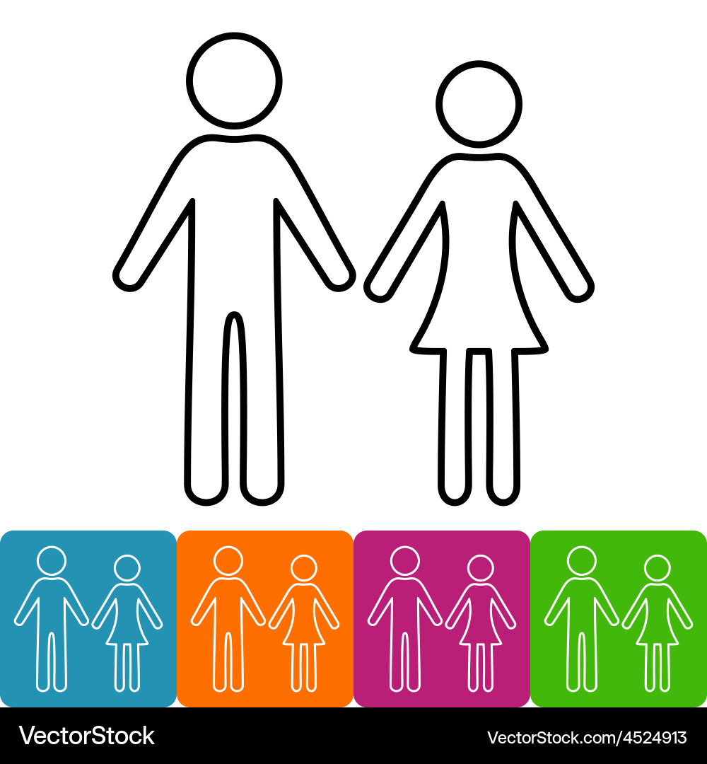 Man and woman icons Royalty Free Vector Image - VectorStock