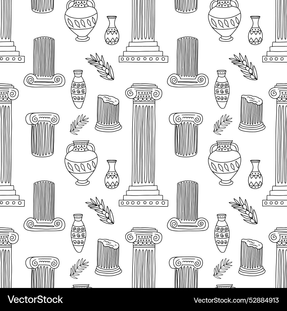 Marble ancient columns seamless pattern Vector Image