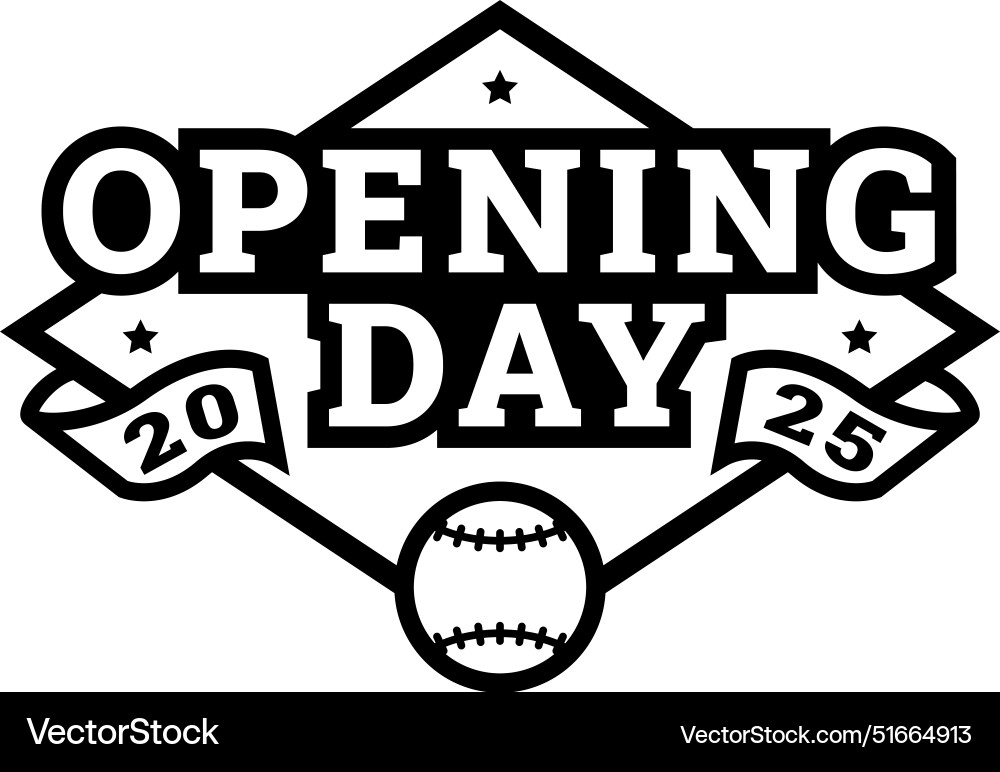 Opening day baseball logo emblem Royalty Free Vector Image