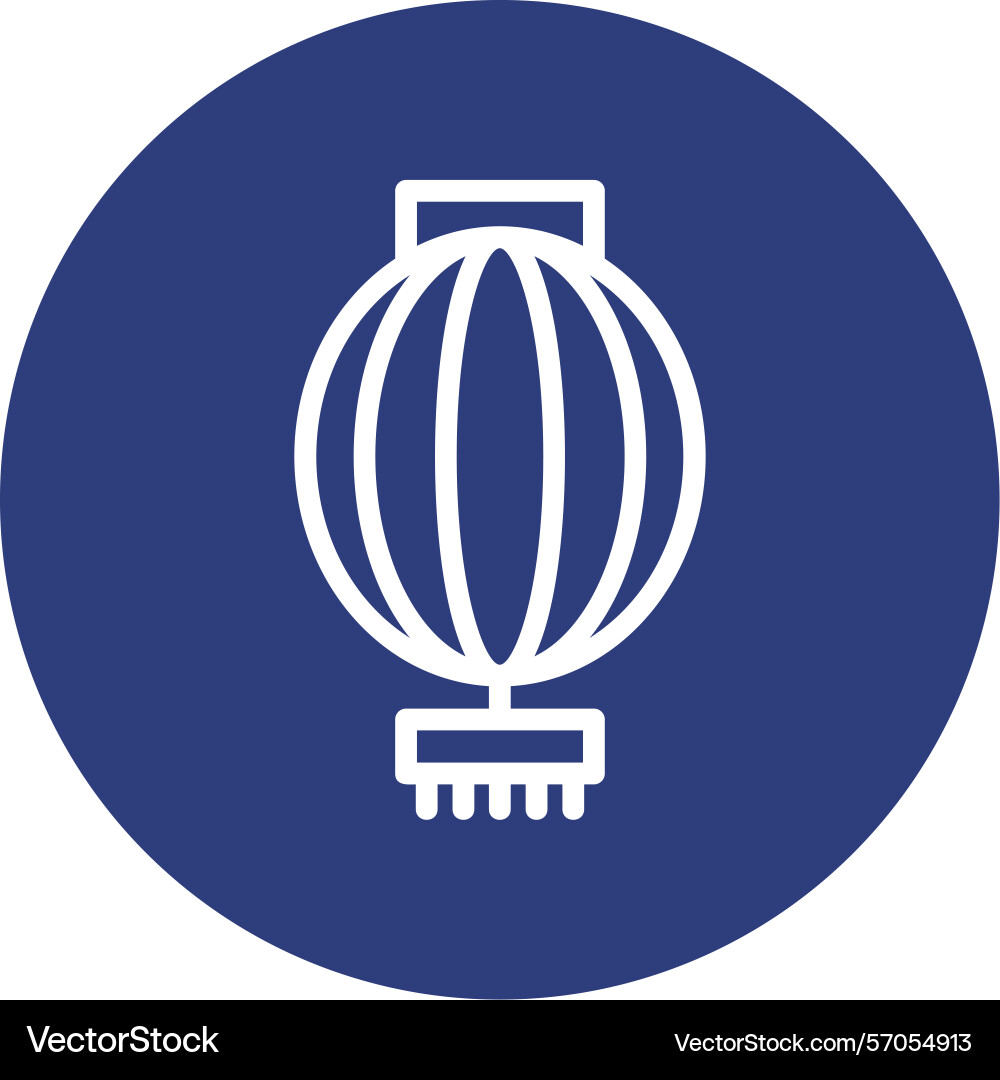 Red lantern line circle style icon design Vector Image