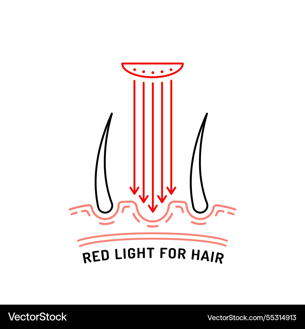 Red light therapy icon photobiomodulation sign Red light therapy icon photobiomodulation sign vector image