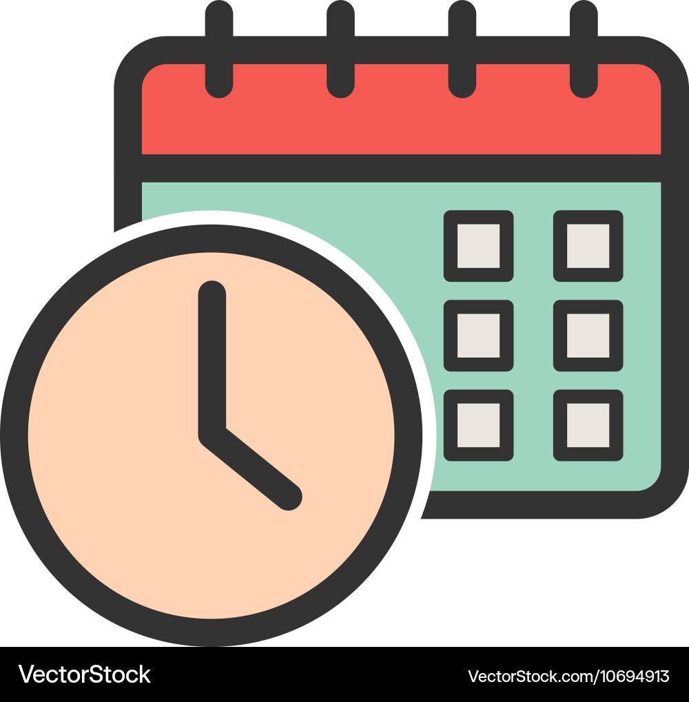 Scheduled date and time vector image