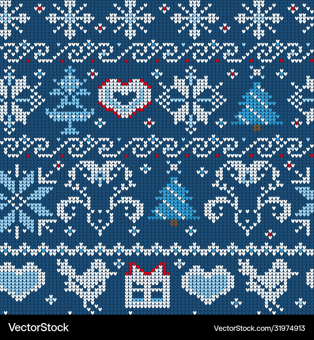 Seamless patterns with knitted elements Vector Image