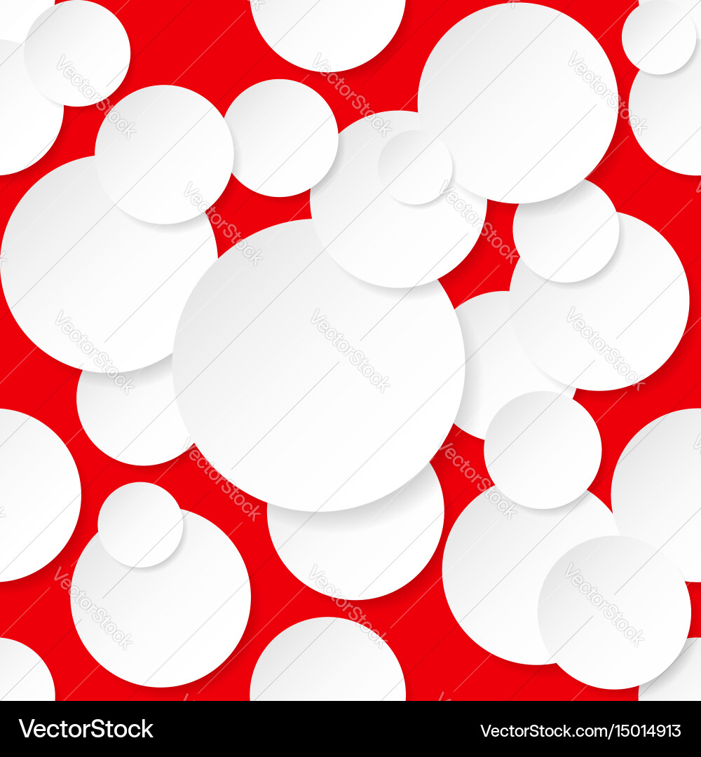 Seamless texture circles for design on red vector image
