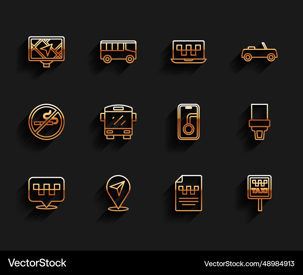 Set line location with taxi gps device map Set line location with taxi gps device map vector image