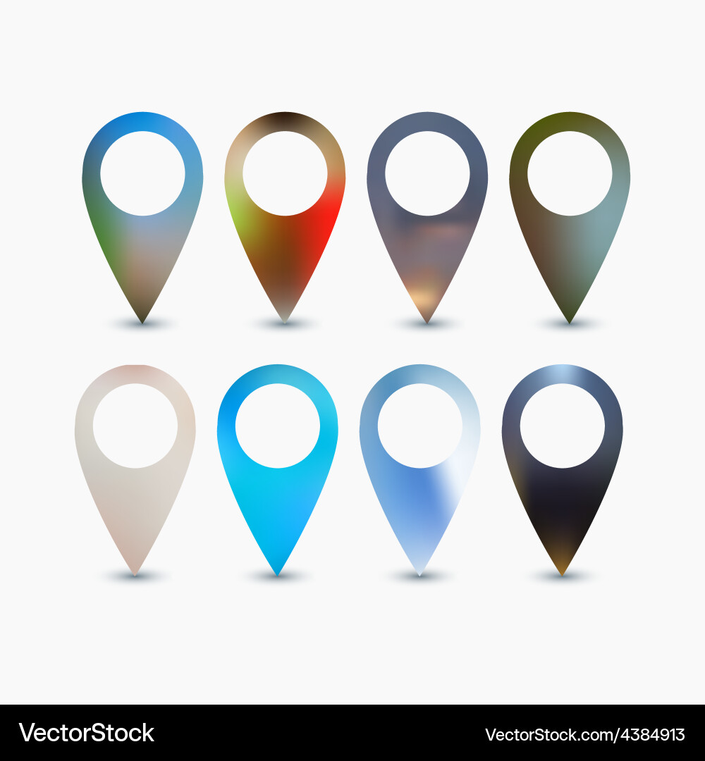 Set of bright map pointers Vector Image
