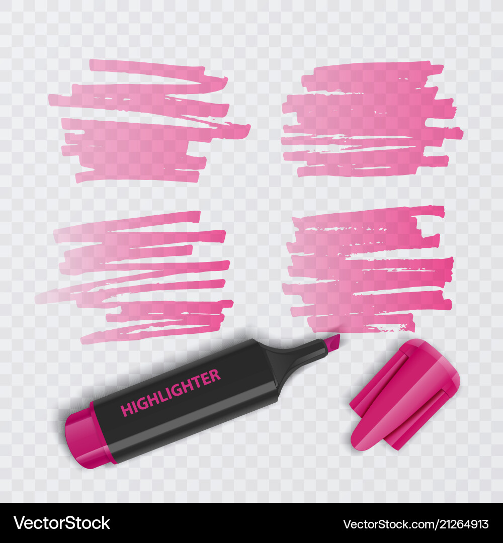 Set of colorful markers with highlighter elements Set of colorful markers with highlighter elements vector image