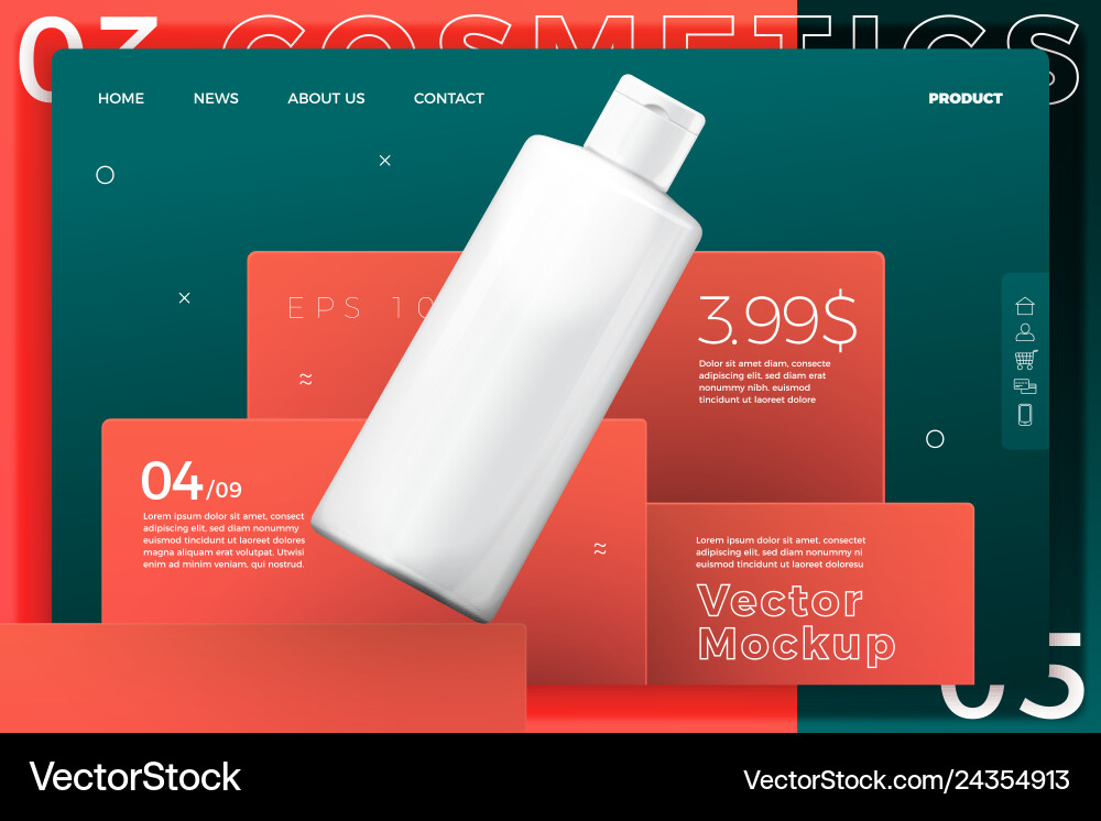 Shampoo Flasche moderne Aufstellung Vektorbild