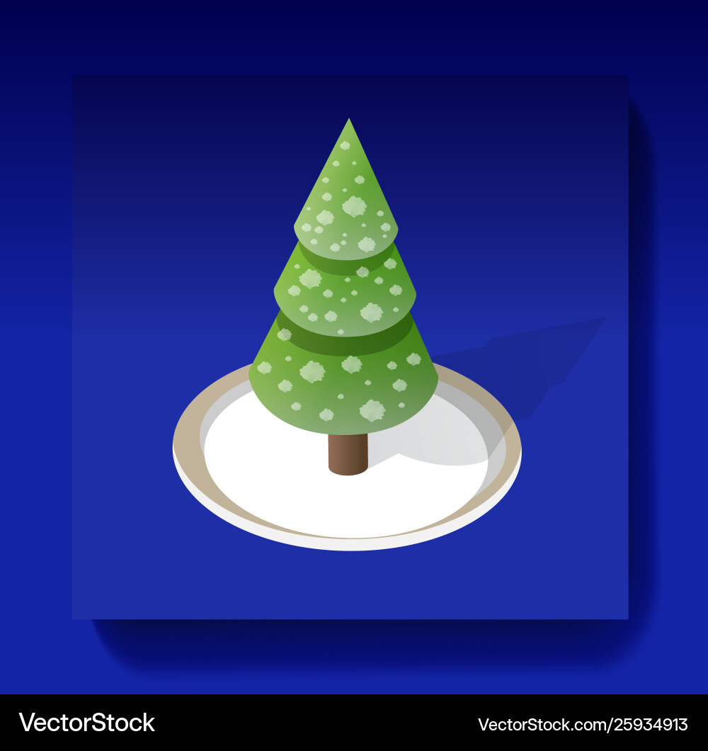 Snow covered isometric Royalty Free Vector Image