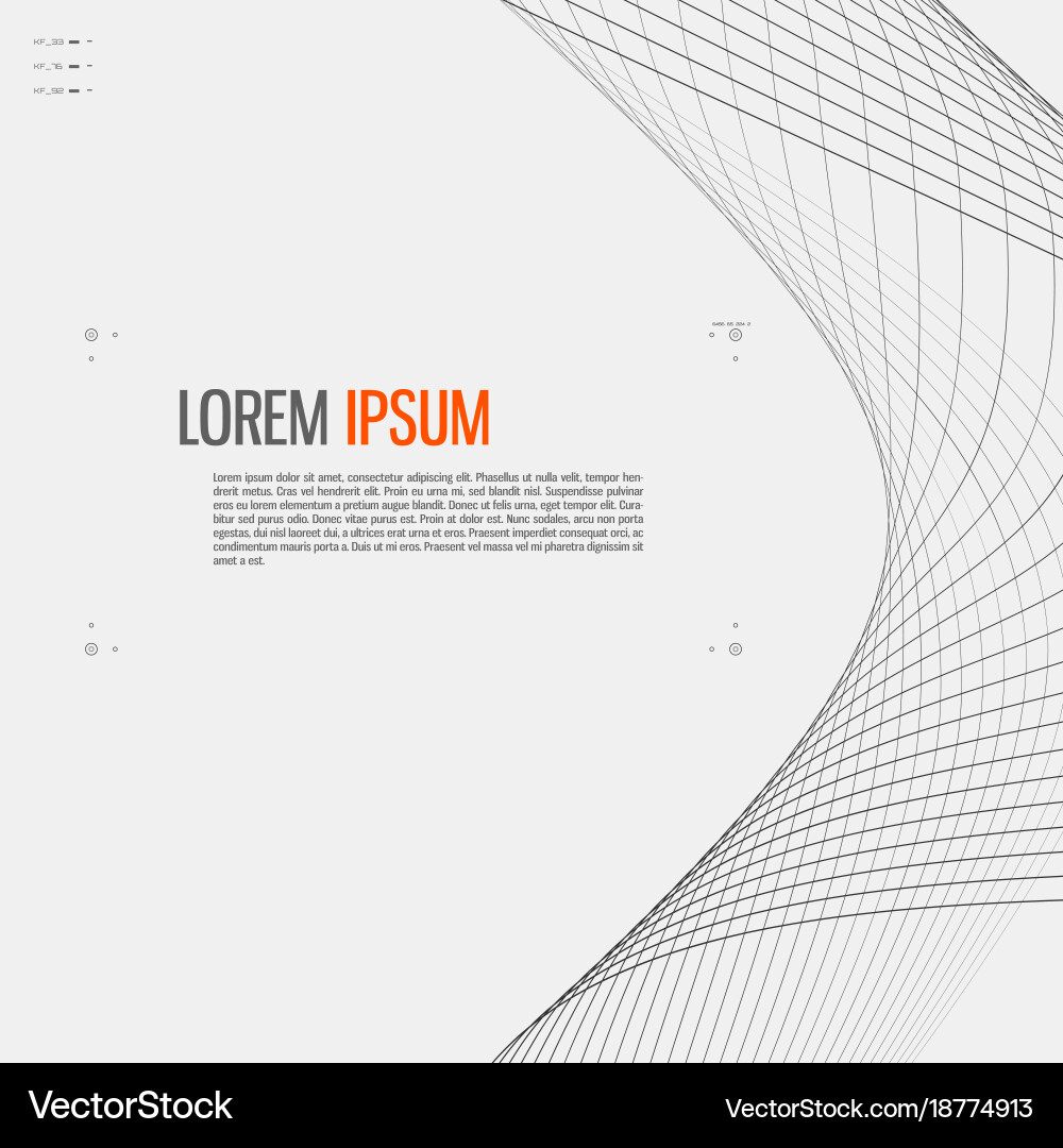 Tech background with abstract wave line vector image