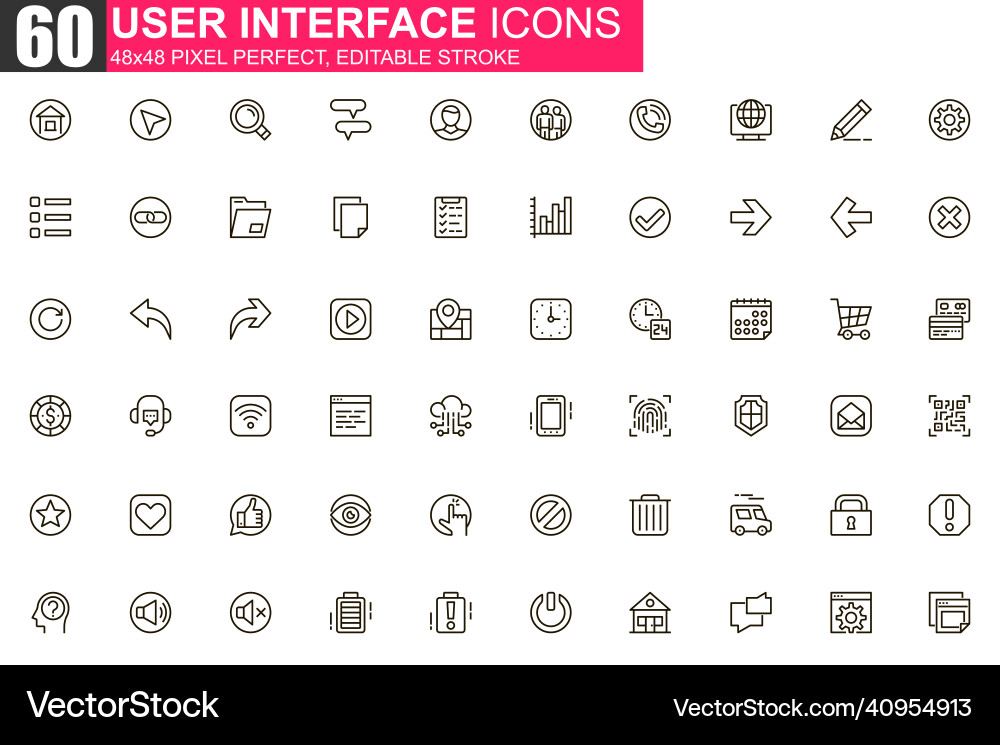 User interface thin line icon set organization User interface thin line icon set organization vector image