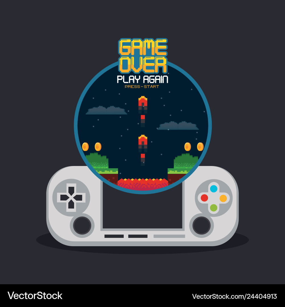 Videogame game over concept Vector Image