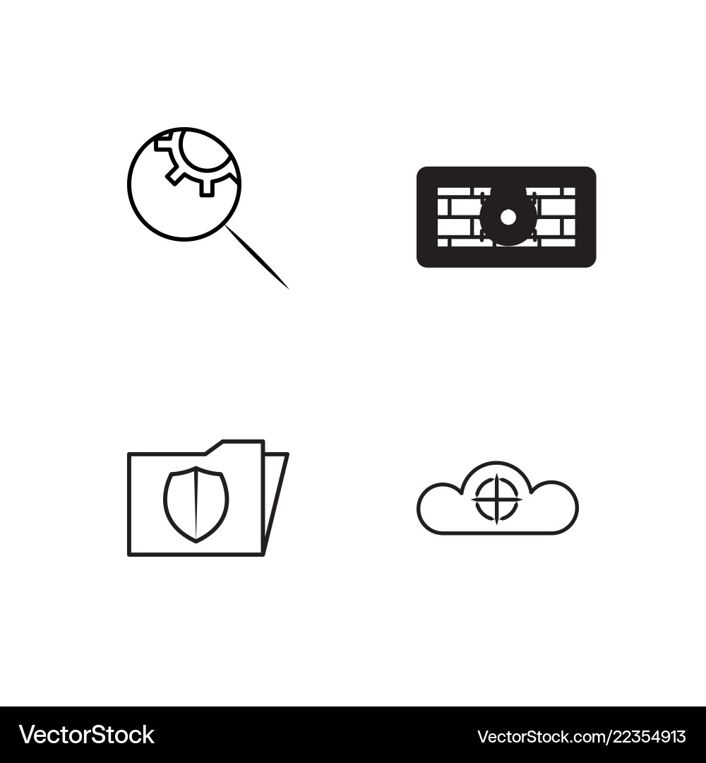 Web simple outlined icons set vector image