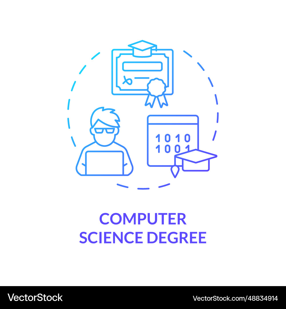 2d thin linear computer science degree icon 2d thin linear computer science degree icon Vector Image