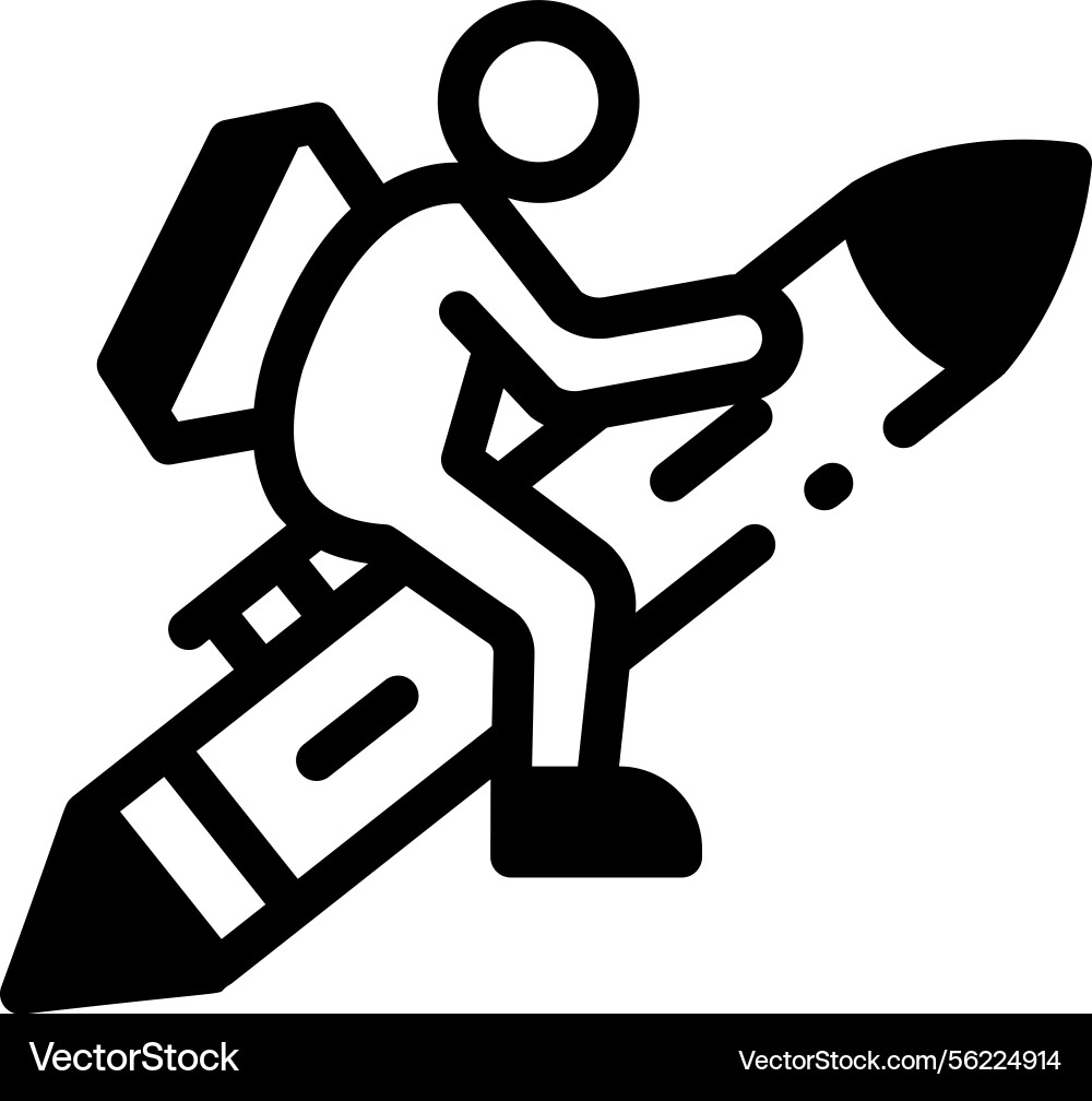 A linear style icon showing learning fun vector image