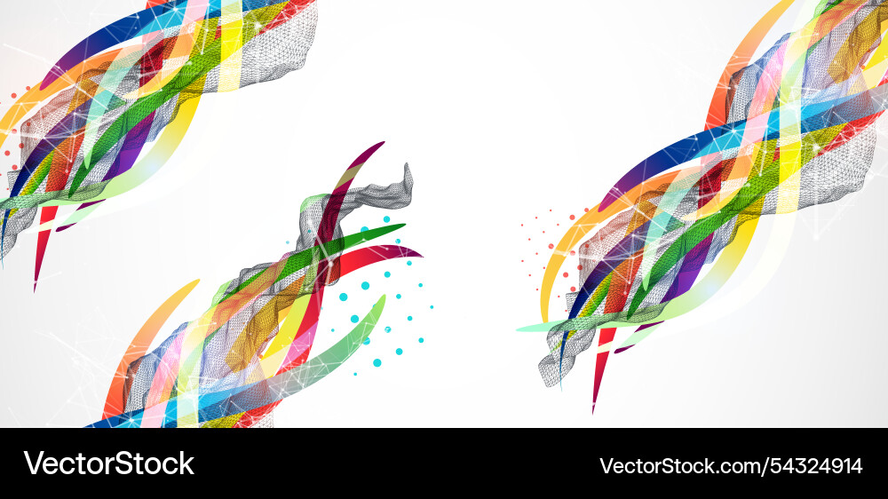 Abstract wireframe wave with colored lines Abstract wireframe wave with colored lines Vector Image