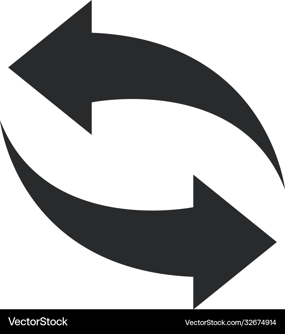 Arrows icon shape pointer reload progress vector image
