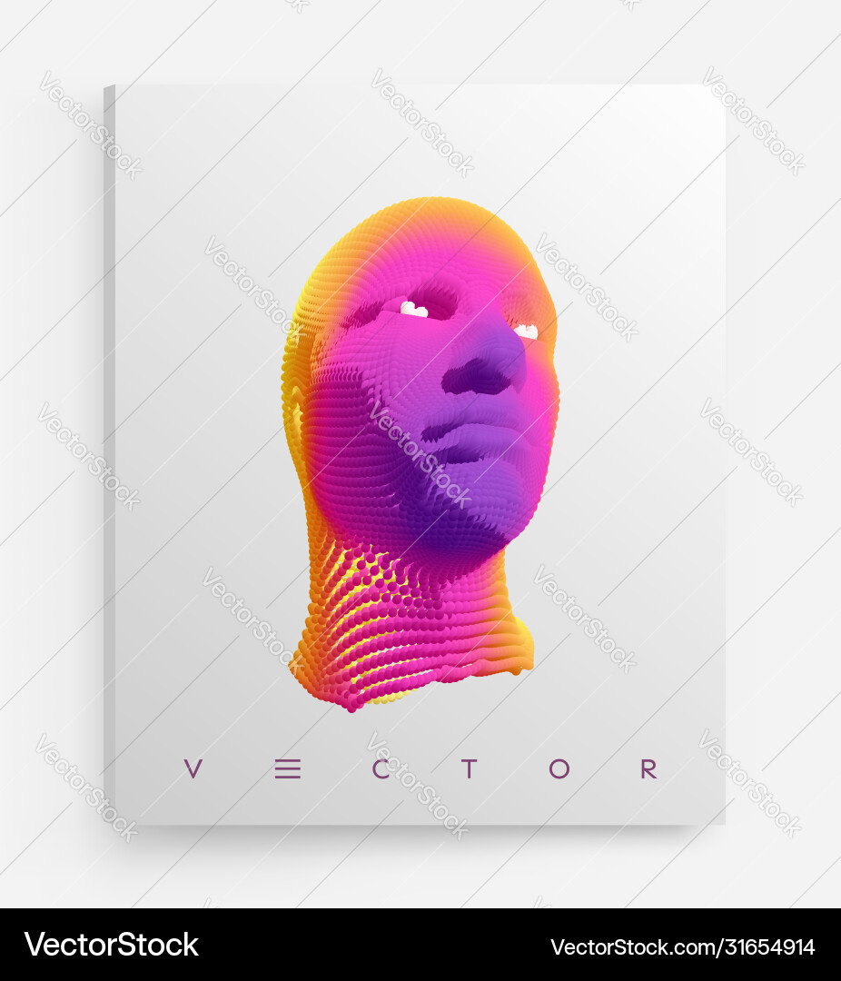 Artificial intelligence concept face recognition Artificial intelligence concept face recognition vector image