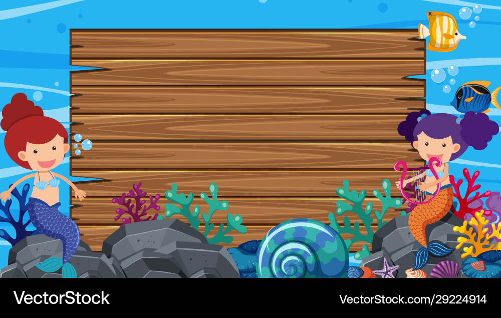 Border template with ocean theme in background Border template with ocean theme in background vector image