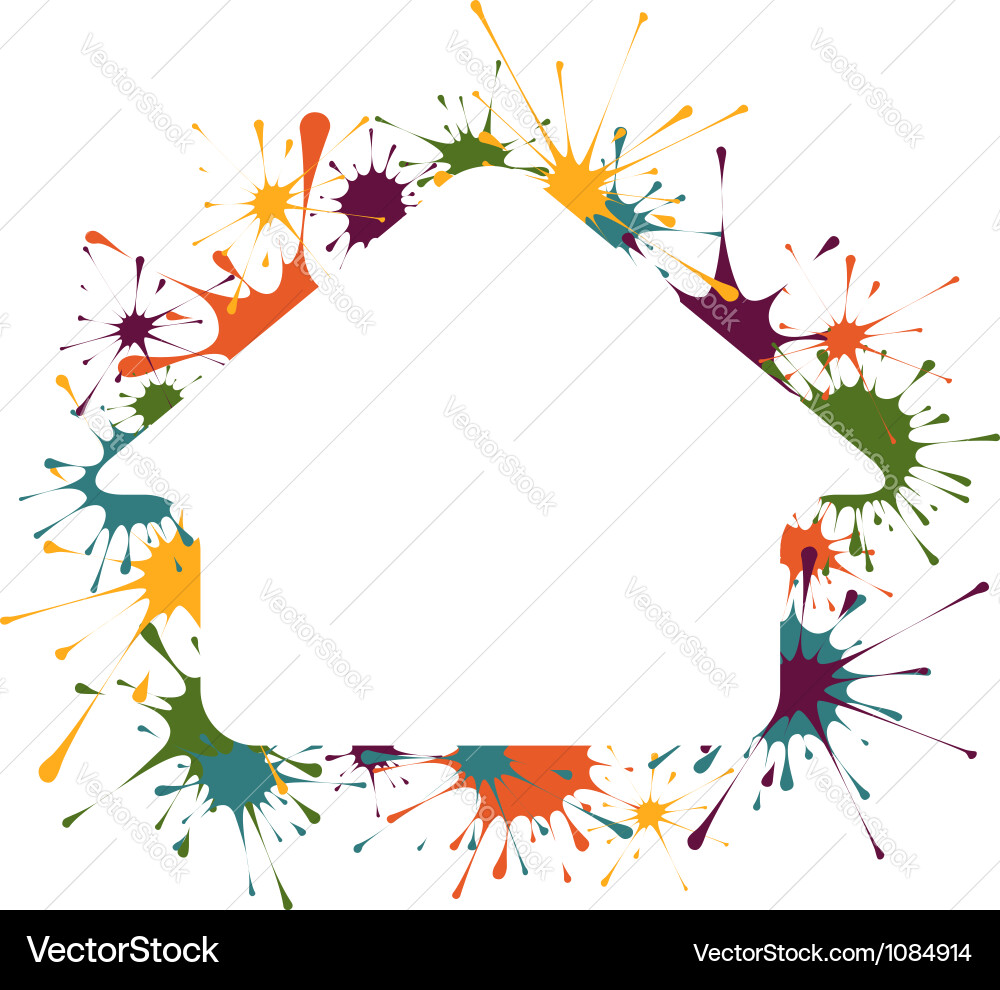 Building shape in splashes background vector image