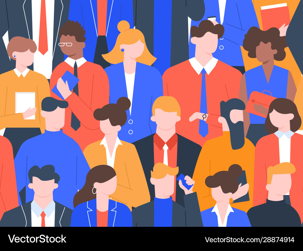 Business people crowd pattern office colleague Business people crowd pattern office colleague vector image