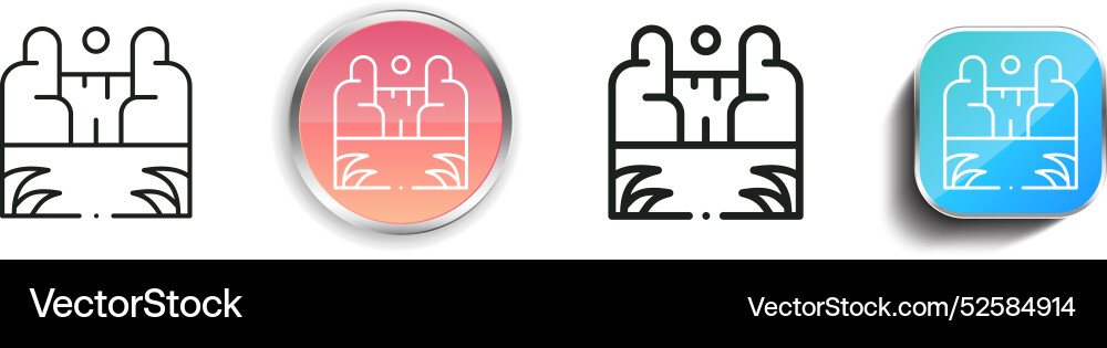 Cascade icon thin linear regular and button style Cascade icon thin linear regular and button style vector image