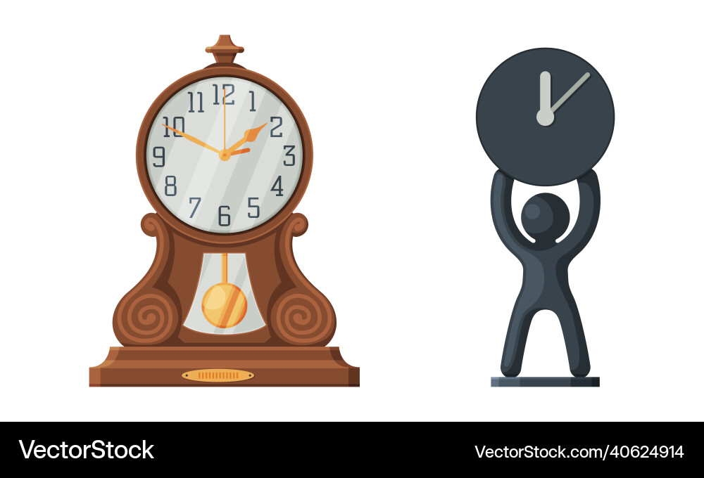 Clock with face and clockwork mechanism Clock with face and clockwork mechanism vector image