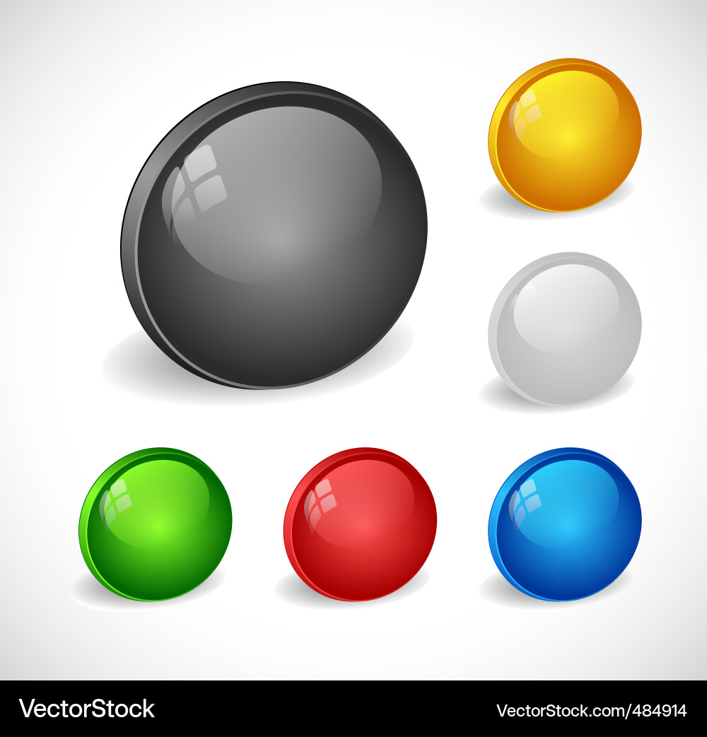 Color 3d buttons for web Vector Image