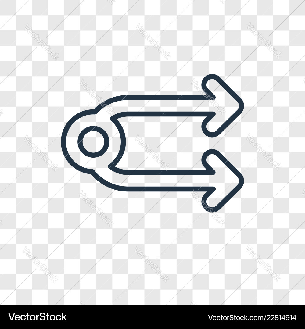 Cycle concept linear icon isolated on transparent Cycle concept linear icon isolated on transparent vector image