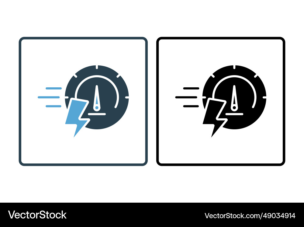 High speed icon speedometer with lightning High speed icon speedometer with lightning vector image