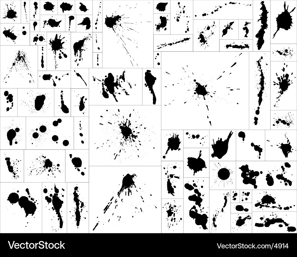 Ink Splatters & Droplets Vector Image